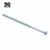 Prime-Line Wood Screws, Flat Head, Phillips Drive, #8 X 3-1/2 in., Zinc Plated Steel, 50PK 9035415